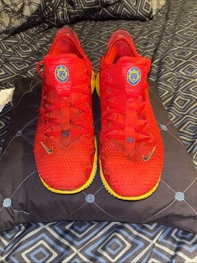 Nike Red and Yellow LeBron Signature Shoes
